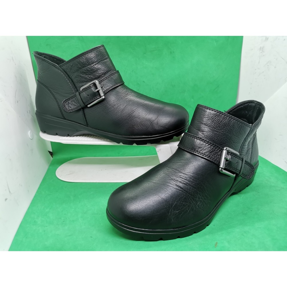 Skechers Women's Size 8 Metronome Mod Squad Black Leather Ankle Booties